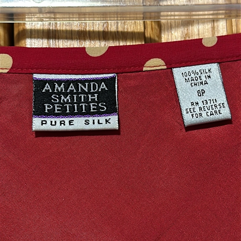 Amanda Smith petites pure silk skirt fully lined with silk size 8P - Picture 5 of 6